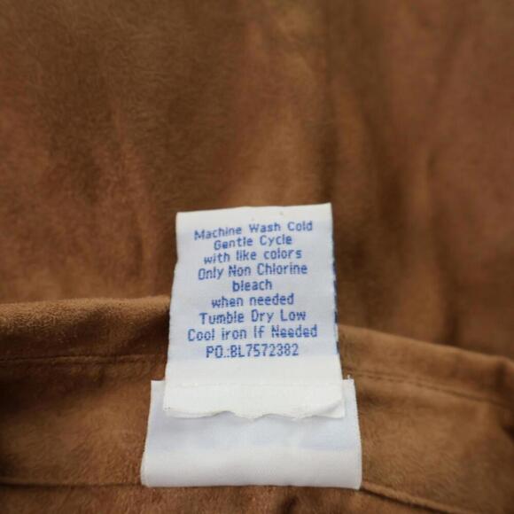 VTG Faux Suede Laser Cut Brown Button Up Western Top Shacket Rodeo‎ Cowgirl XL - Picture 5 of 7